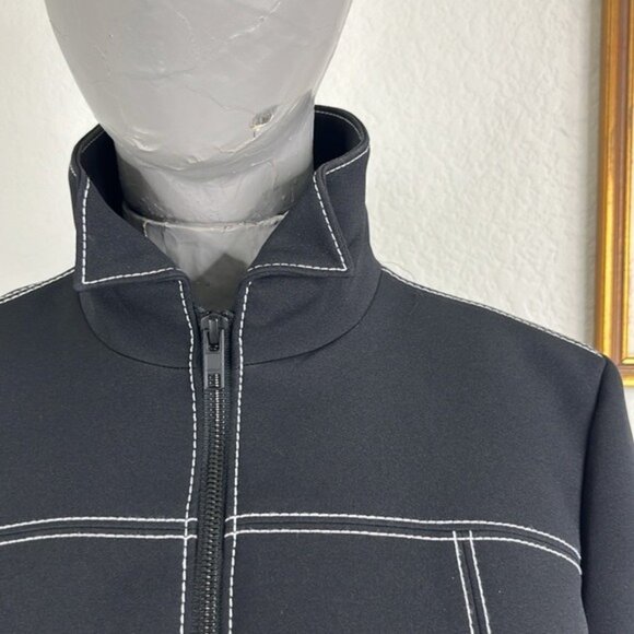 KENZO Mandarin Officer Neoprene Belted Midi Jacket - Picture 2 of 10